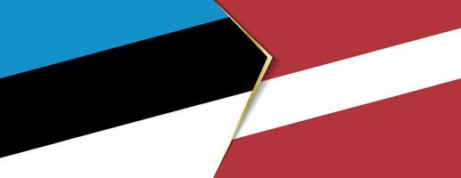 Estonie et Lettonie drapeaux, deux vecteur drapeaux.