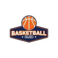 basketball club logo conception modèle avec emblème pour sport équipe basketball vecteur