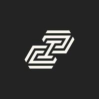 moderne et minimaliste initiale lettre zi ou je suis monogramme logo vecteur