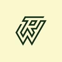 moderne initiale lettre rw ou wr monogramme logo vecteur