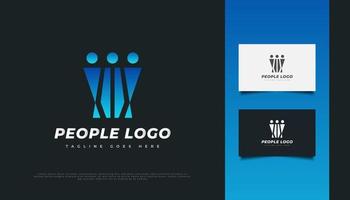 création de logo de personnes bleues vecteur