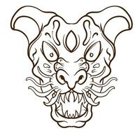 tête de chinois ancien mythologie bête élément illustration bien être affiche conception, tatouages et T-shirt conception vecteur