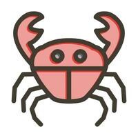 Crabe vecteur épais ligne rempli couleurs icône pour personnel et commercial utiliser.