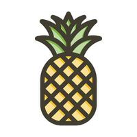 ananas vecteur épais ligne rempli couleurs icône pour personnel et commercial utiliser.