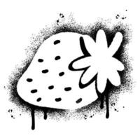 vaporisateur peint graffiti fraise icône pulvérisé isolé avec une blanc Contexte. graffiti fraise symbole avec plus de vaporisateur dans noir plus de blanche. vecteur