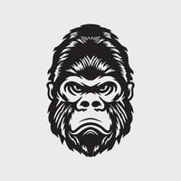 dessin de visage de gorille vecteur