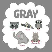 plat conception vecteur Couleur gris gris objet illustration collection ensemble