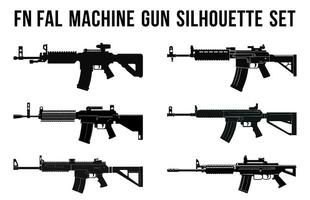 vecteur armes silhouette empaqueter, collection de divers armes à feu paquet