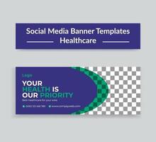 couverture de la chronologie des médias sociaux de la santé médicale et modèle de bannière Web vecteur