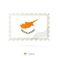 affranchissement timbre avec le image de Chypre drapeau. vecteur