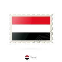 affranchissement timbre avec le image de Yémen drapeau. vecteur