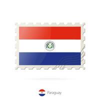affranchissement timbre avec le image de paraguay drapeau. vecteur