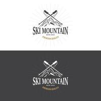 ski sport logo, hiver neige des sports conception rétro ancien vecteur illustration