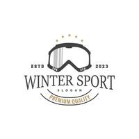 ski sport logo, hiver neige des sports conception rétro ancien vecteur illustration