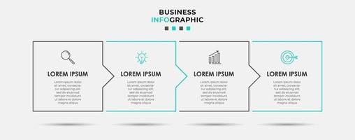 modèle de conception infographique avec icônes et 4 options ou étapes vecteur