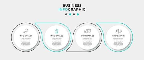 modèle de conception infographique avec icônes et 4 options ou étapes vecteur