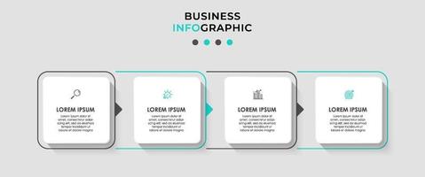 modèle de conception infographique avec icônes et 4 options ou étapes vecteur