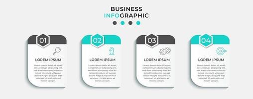 modèle de conception infographique avec icônes et 4 options ou étapes vecteur