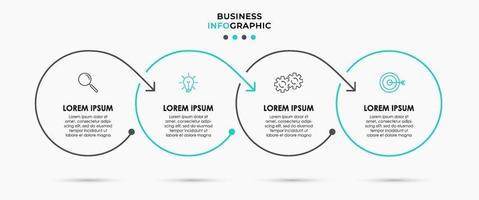 modèle de conception infographique avec icônes et 4 options ou étapes vecteur