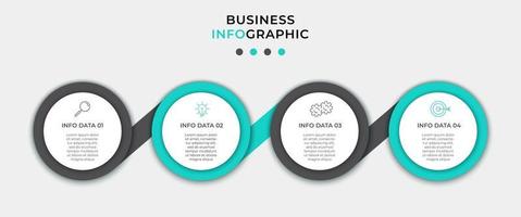 modèle de conception infographique avec icônes et 4 options ou étapes vecteur