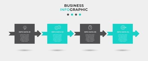 modèle de conception infographique avec icônes et 4 options ou étapes vecteur