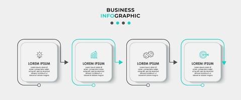 modèle de conception infographique avec icônes et 4 options ou étapes vecteur