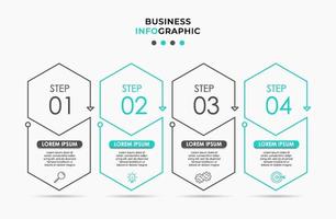 modèle de conception infographique avec icônes et 4 options ou étapes vecteur