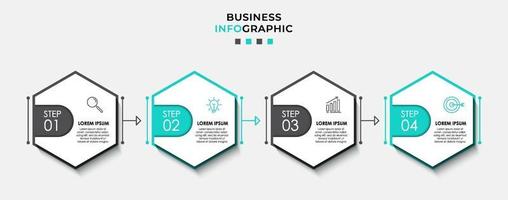 modèle de conception infographique avec icônes et 4 options ou étapes vecteur