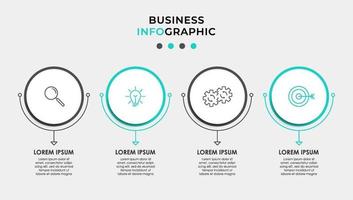 modèle de conception infographique avec icônes et 4 options ou étapes vecteur