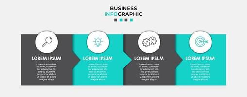 modèle de conception infographique avec icônes et 4 options ou étapes vecteur