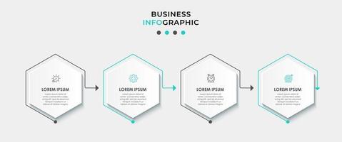 modèle de conception infographique avec icônes et 4 options ou étapes vecteur