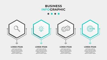 modèle de conception infographique avec icônes et 4 options ou étapes vecteur