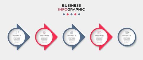 modèle de conception infographique avec des icônes et 5 options ou étapes vecteur