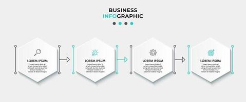 modèle de conception infographique avec icônes et 4 options ou étapes vecteur