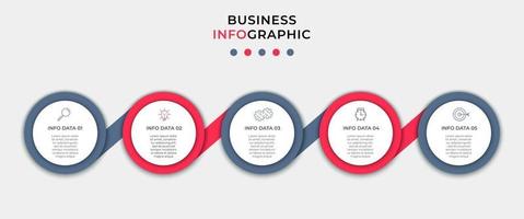 modèle de conception infographique avec des icônes et 5 options ou étapes vecteur