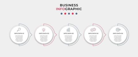 modèle de conception infographique avec des icônes et 5 options ou étapes vecteur