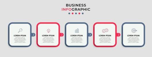 modèle de conception infographique avec des icônes et 5 options ou étapes vecteur