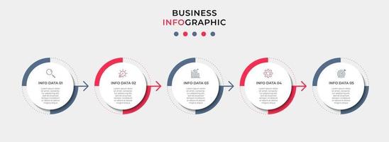 modèle de conception infographique avec des icônes et 5 options ou étapes vecteur