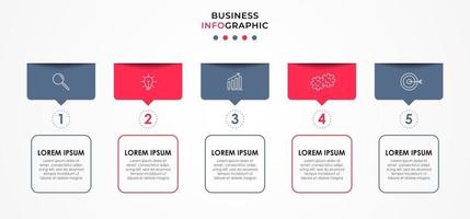 modèle de conception infographique avec des icônes et 5 options ou étapes vecteur