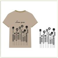 vecteur T-shirt conception sauvage floral conception éléments fleur herbes illustration