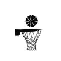 basketball bague avec Balle isolé sur blanc Contexte vecteur