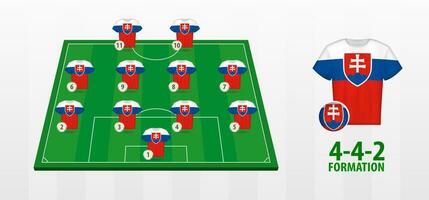 la slovaquie nationale Football équipe formation sur Football champ. vecteur