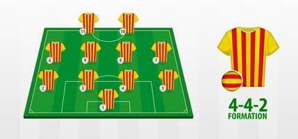Catalogne nationale Football équipe formation sur Football champ. vecteur