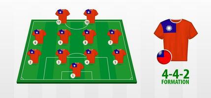 Taïwan nationale Football équipe formation sur Football champ. vecteur