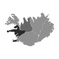 carte grise divisée de l'islande vecteur