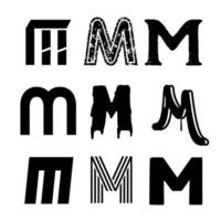 conception de l'alphabet majuscule m vecteur