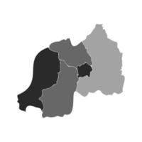 carte grise divisée du rwanda vecteur