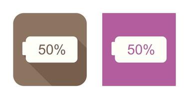 icône de vecteur de demi-batterie unique