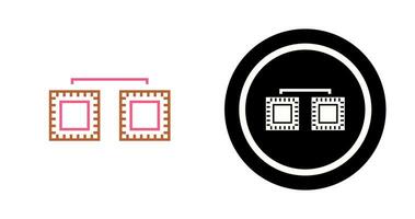 icône de vecteur connecté de processeurs uniques