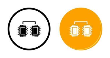 icône de vecteur de processeurs connectés